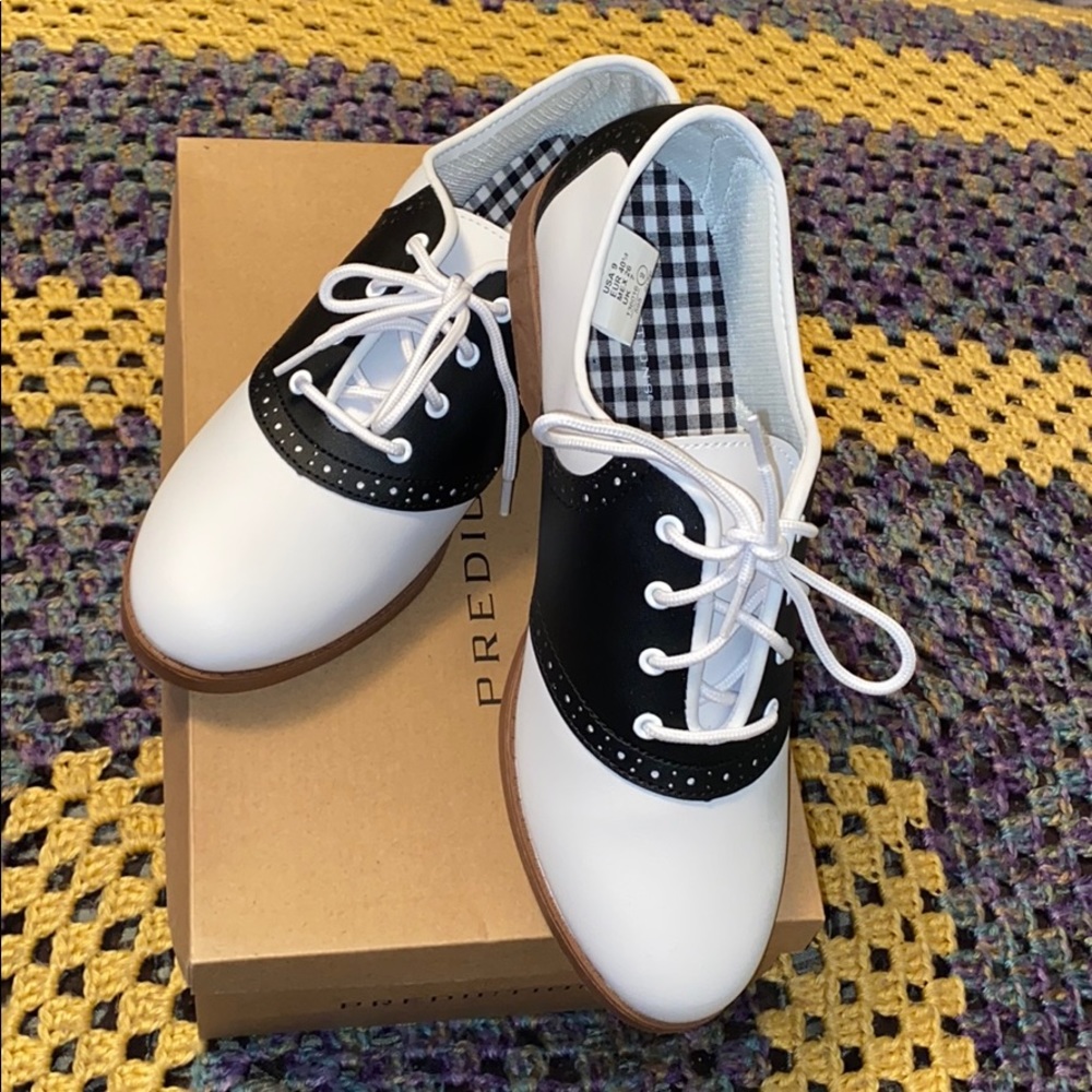 Black and white oxfords